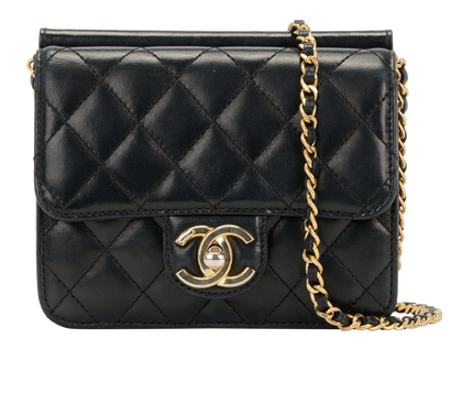 CC Mini Square Bag, &pound;1,950, Handbags, Black, Leather, Front view